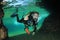 Young woman scuba diving