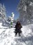 Young woman with a snowboard