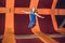 Young woman sportsman jumping on a trampoline in fitness park an