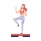 Young Woman in Sportswear Sports Training on Step Platform, Girl Doing Sports in Fitness Club, Gym or Home, Active