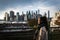 Young woman standing on riverside in Brooklyn