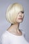 Young woman with stylish haircut. beautiful blond girl