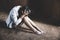 Young woman suffering from a severe depression, Domestic violence and rape
