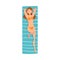 Young Woman Sunbathing on Beach Towel, Top View of Lying Girl in Orange Bikini Vector Illustration