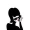 Young woman in sunglasses. Vector illustration.