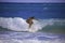 Young woman surfing in hawaii