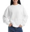 Young woman in sweater on white, closeup. Mock up for design
