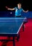 Young woman table tennis player