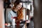 Young woman with tablet computer in cafe