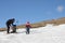 Young woman and toddler hiking