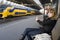 Young Woman at Train Station