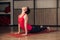 Young woman training yoga - upward facing dog