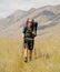 Young woman trekking in mountain