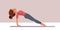 Young Woman in Upward Plank Yoga Pose Vector Illustration