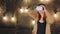 Young woman using Virtual Reality Glasses