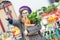 Young Woman at Vegetables Market