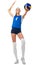 Young woman volleyball player isolated