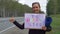 Young Woman Wants to Hitchhike to Happy Life