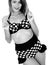 Young Woman Wearing a Vintage Polka Dot Bikini