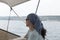 Young Woman Yacht Travel Destination Ocean