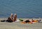 Young women on the Orellana beach, Badajoz - Spain