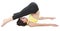Young yoga female doing yogatic exericise