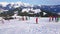 Youngest skiers on Zwieselalm mount, Gosau, Salzkammergut, Austria