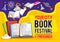 Your city book festival in September banner or flyer invitation