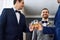 This is your last toast as a single man. two unrecognizable groomsmen sharing a toast with the bridegroom on his wedding