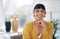 Your smile is part of your personality. Cropped portrait of an attractive young businesswoman sitting alone in her