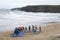 Youth being taught surfing at ballybunion beach