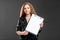 Youth career ambitious girl blank paper clipboard