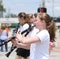 Youth Clarinet Players in parade in small town America