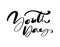 Youth Day vector calligraphy lettering phrase for International Youth Day. Hand drawn logo icon or script for Stylish Poster