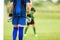 Youth Football Team Goalie Standing in a Goal