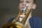 Youth Practicing Trumpet