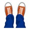 Youth sneakers stylish shoes top view