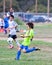 Youth Soccer Football Goalie Kicking the Ball