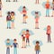 Youth teens group vector grouped teenagers and friends characters of girls or boys together illustration young student