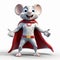 Youthful 3d Superhero Mouse With Red And Blue Cape