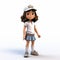 Youthful Adventure: 3d Cartoon Girl In Skirt And Hat