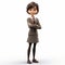 Youthful Business Woman Character Portrait In 3d Render