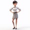 Youthful Businesswoman: A 3d Cartoon Image With Meticulous Detail