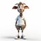 Youthful Cartoon Goat In Daz3d Style With High Detail