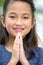 Youthful Diverse Girl Praying