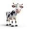 Youthful Energy: A Creative 3d Cow With Animated Exuberance