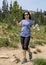 Youthful fifty-two year-old Korean mother on a hike in Mount Rainier National Park, Washington