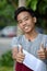 Youthful Filipino Boy With Thumbs Up