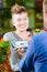 Youthful Flower Shop Customer using Electronic Coupon