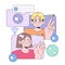 Youthful friends engaging. Flat vector illustration